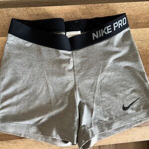 Nike Pro Gray and Black Athletic Shorts